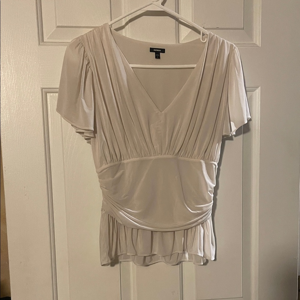 Express Cream V-Neck Blouse